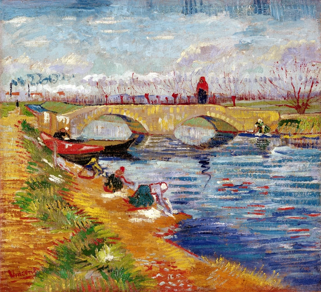 104-Vincent van Gogh-Il ponte Gleize sul canale Vigneyret, vicino ad Arles, 1888 - Kanagawa, Pola Museum Of Art  